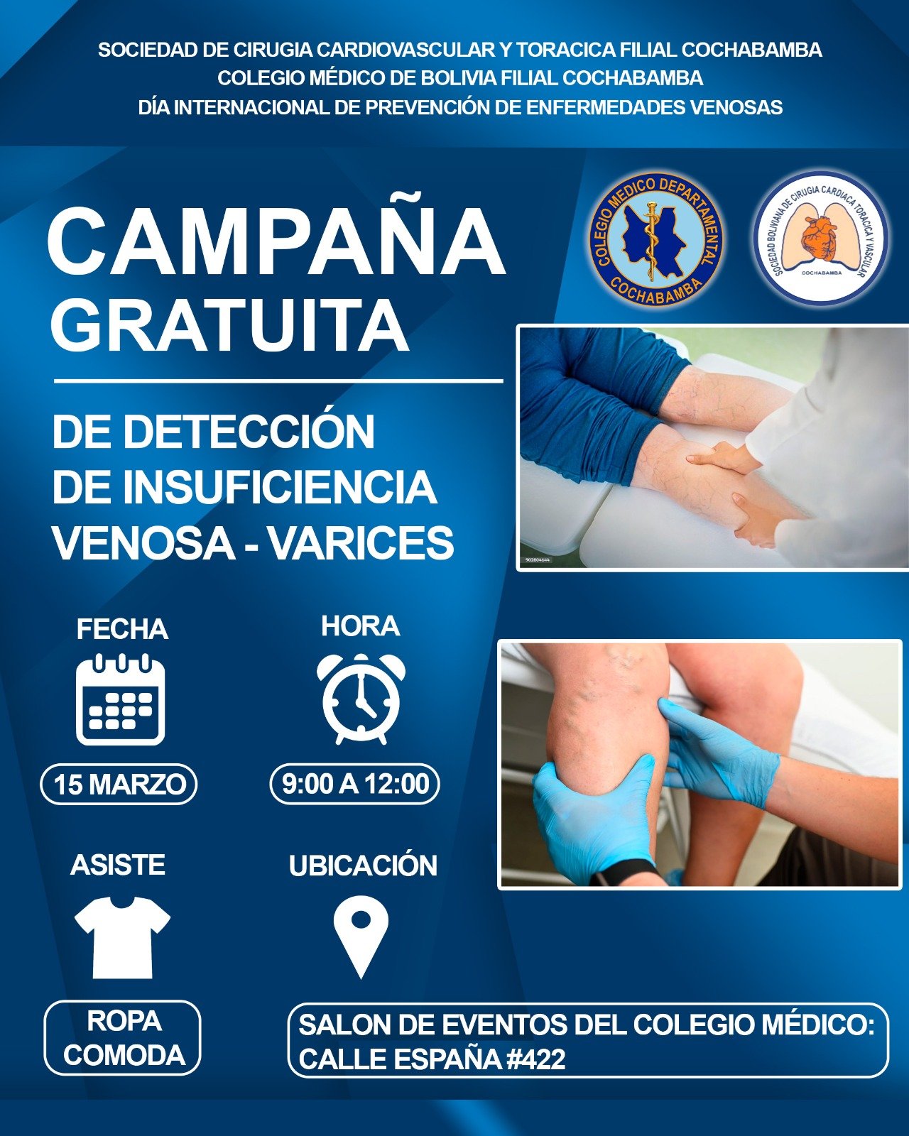 Lee más sobre el artículo Campaña gratuita – Detección de Insuficiencia Venosa – Varices